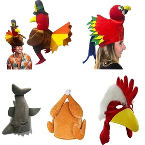 2025 Thanksgiving Christmas Plush Stitched Turkey Hat Roasted Design Costume Party Accessories Performance Stock in Stock