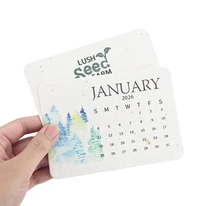 Handmade Plantable Seed Paper Cards with Embedded Wildflower Seeds Custom Printed Recycled Paper Calendar Cards for Eco Brands