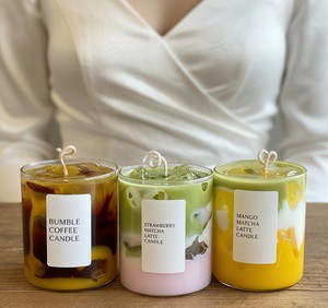 Customized Wholesale Handmade Soy Wax Eco-friendly Long Burning Colored Style Jelly Scented Candles For Party Home Decor Easter