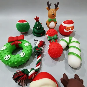 OEM Eco-Friendly Vinyl Squeaky Dog Toy for Aggressive Chewers Cartoon Durable Interactive Chew Toy Christmas Wholesale
