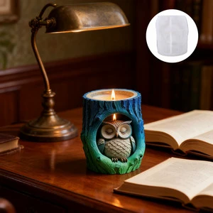 Dumo New Product Book House Owl Candle Plaster Cup Silicone Mold DIY Halloween Gift Mold Aromatherapy Candle Cup Decoration Tool