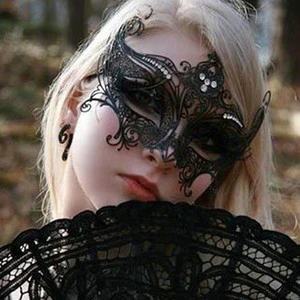 1PC Eco-Friendly 1 Color Standard Size Halloween Christmas Birthday Venice Metal Half-Face Hollow Erotic Mask Prop Party