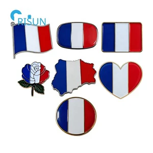 Manufacturer Customize Your Designs French Flag Bastille Day French National Day Lapel Pin Badge Brooch Custom French Enamel Pin
