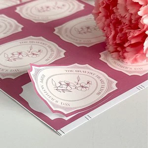 Mother's Day Sticker, Mother's Day Gift Wrapping and Sealing pink Decorative Sticker