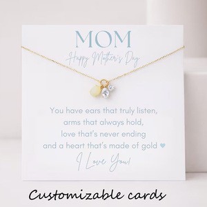 New Product Ideas Mother's Day Necklace Gift Mom Rhinestone Jewelry Birthstone Charm Necklace Mother Appreciation Gift Wholesale