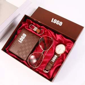 Corporate promotional business gifts Father's Day gifts quartz watch leather strap set Valentine's Day souvenirs men's gifts