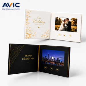 Luxury Wedding Video Brochure Video Card Video Book Video Box For Invitation Gift Custom LCD Screen