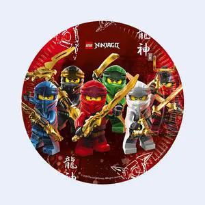 Party Love Ninjago Paper Disposable Round Plates 23Cm 6 Pcs Tableware for Kids China