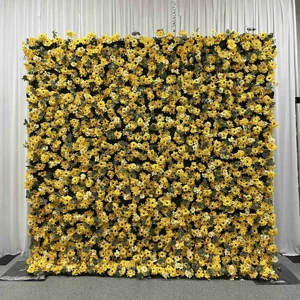 Backdrop 8Ft X 8Ft Roll 5D Artificial Flowers Fabric Silk Wedding Graduation Easter Mother's Day Christmas New Year Background