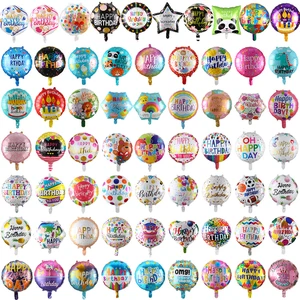 New Design 18 Inches English Multi Styles Candle Cake Printing Birthday Foil Balloons Yiwu For Birthday Party Decoration