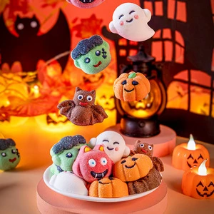 Halloween Marshmallow Candy Mixed Pack Fruity Flavored Pumpkin Lantern Green Ghost Evil YJL Brand 1000g Bags Custom Factory