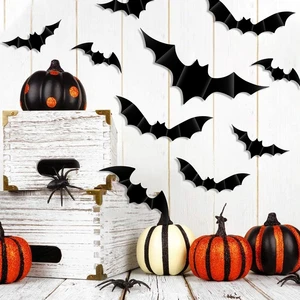 YALONG Wholesale Halloween Window Sticker 3D Bats Decoration PVC Scary Black Bat Sticker For Home Decor