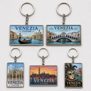 Custom Wholesale High Quality Venezia Keychains Venice Landmark Key Chains Italian City Design Tourist Souvenir Key Ring