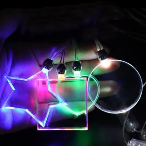 Reusable Eco-friendly Acrylic Luminous Necklace Battery Powered Cute Fluorescent Accessories For Thanksgiving Mother's Father's