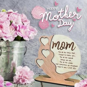 Detachable Personalized Wooden Mother's Day Ornaments Laser Cut Gift Ornaments Handicraft Ornaments