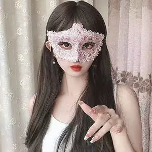 Women Plastic Venetian Style Eco-Friendly Fashionable Movie & TV Theme Masquerade Eye Mask Halloween Carnival Party Black Large
