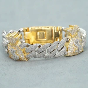 Top Selling Luxury Radiant Cut Moissanite Sterling Silver Charm Bracelet Durable Clasp Wedding Party Gift Occasions Customizable