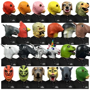 Wholesale Various Styles Funny Latex Animal Headwear Realistic Halloween Costume Masks for Party Role Play Custom