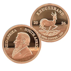 Stock South African Classic Kruger 2026 Commemorative Coin 1 Oz Copper Metal Crafts Souvenir Collectible Gift