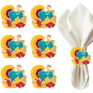 Wholesale of new Thanksgiving Turkey Maple leaf napkins for the day event me drip oil ring