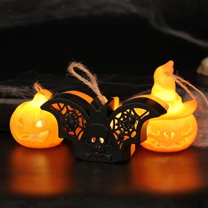 Wholesale of Halloween pumpkin lanterns, witch hat-shaped LED lights, bat skulls and electronic candles