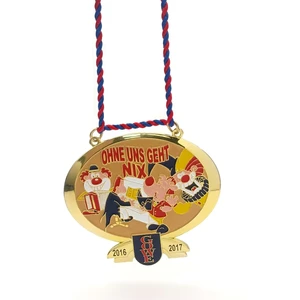 Oval Clown Cartoon Medal Set Enamel Finish for Carnival and Festival Events