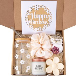 Customizable Handmade Birthday Gift Sets Glass Bottle Candle Bath Bomb Valentine's Day Mother's Day Lover Gift Box Set Premium