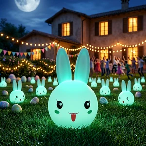 LED Rabbit Shaped Light Decoration Halloween Christmas Easter Lawn Setup Multi-Color Remote Control