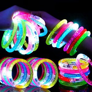 Acrylic LED Colorful Luminescent Bubble Bracelet Factory Direct PVC Small Gift Battery Scannable Code Christmas Lights