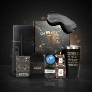 Men's Modern Gift Box Set Exquisite Stylish Plastic Packaging for Valentine's Day Father's Day Featuring Scented Candles Bath