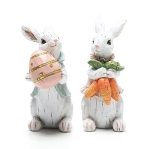 New Cross-border Easter Bunny Resin Indoor Desktop Decoration Creative Home Ornament
