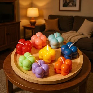 Best Selling Elegant Multicolored Fresh Air Cube Scented Candles For Holiday Gatherings