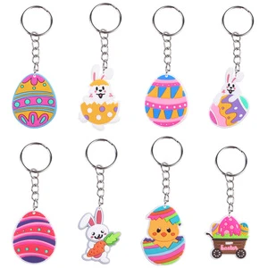 Promotion Carabiner Rubber Easter Theme Key Rings Support Custom Different Color Anime/Cartoon Waterproof Lightweight UV Printed