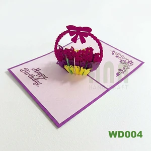 ANN HANDICRAFT Vietnam Traditional Paper Love Wedding Theme Pop-up 3D Greeting Card Handmade Valentine's Day New Year Souvenir