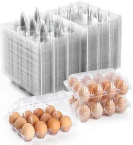 Reusable Cheap Bulk 12 Clear Egg Trays Plastic Chicken Egg Cartons For Family Farm Markets Display Holder Containers