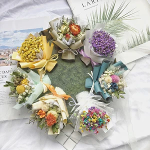 Dried Mini Flower Bouquet Mixed Floral Bunch Mother's Valentine's Day Gift Rose INS Wedding Home
