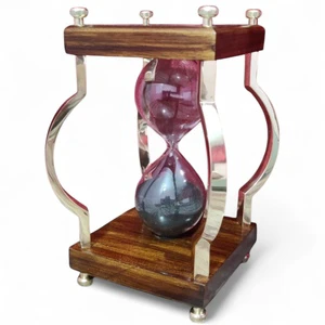 Antique Solid Brass Rotating Eco-Friendly Sand Timer Hourglass Modern 1/5/15/30 Min Vintage Nautical Theme Home Office