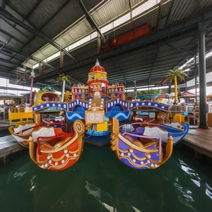 Amusement Park Kids Rides Carnival Venice Spaceship Outdoor Metal 18 Seats Rotating Boat Ride CE Certified for Sale