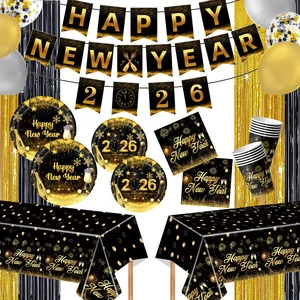 Microstar 2026 New Year Theme Party Decoration Supplies New Year's Eve Party Happy New Year Banner Decoration Party Supplier