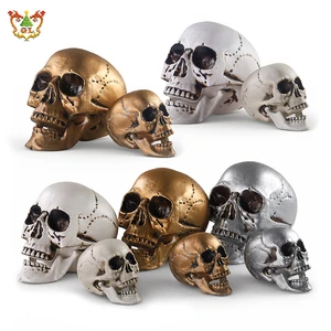 Realistic Plastic Head Skeleton Halloween Style Photo Prop Cranium Haunted House Statue Party Yard Decor Supplies