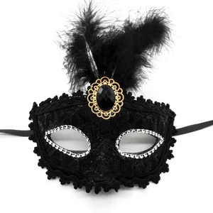 New Venice Feather Mask Diamond Blue Christmas Elegant Adult Night Shop Mask Carnival Party