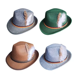 For Beer Festival German Carnival Alpine Jazz Hat Oktoberfest Party Adult 100% Cotton 48-50cm