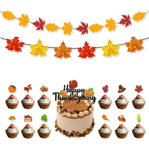 Maple Leaf Turkey Thanksgiving Party Suppliers Banner Pull Flag Spiral Balloon for Thanksgiving Party Decorations