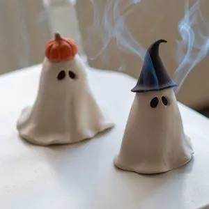 New Arrived Halloween Hot Products Home Decorations Festival Funny Ornament Halloween Ghost Ceramic Incense Burner