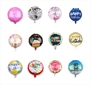 Children Happy Birthday Theme Foil 18 Inch Round Balloon Set Party Decoration Supplies for Schulkind