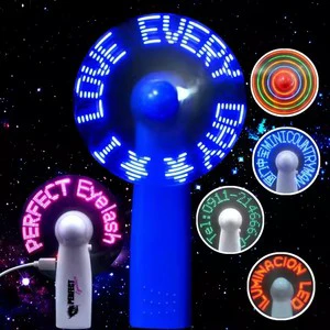 2025 USB New Product Mini Portable Handy Led Custom Message Battery Fan,Programmable Led Display Handheld Electric Fan