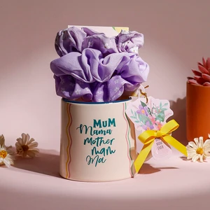 BespritGift Mothers Day Gifts Wholesale High-end Hair Tie & Ceramic Mug Coffee Cup Set Thoughtful Birthday Gift for Moms Grandma