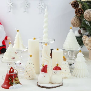 Factory Wholesale Christmas Souvenirs Christmas Tree-Shaped Geometric Scented Candles Atmosphere Decoration Ornaments
