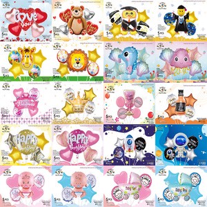 Custom 5Pcs Foil Balloon Set Kids' Birthday Party Decoration Supplies Animal Balloons Set Valentine's Days Festival Balloon Sets