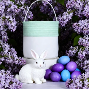 Wholesale Easter Canvas Bag Wholesale Egg Gift Seersucker Sublimation Easter Baskets for Kids